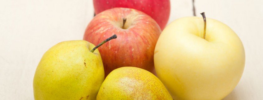 Eine neue Obstsorte: Birne und Apfel in einem